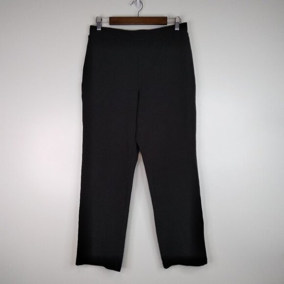 Susan Graver Pull On  Straight Leg Black Pants Size S - Picture 1 of 10